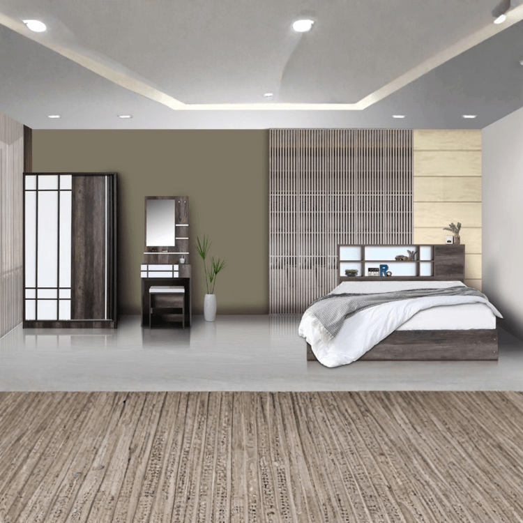 ชุดห้องนอน 5 ฟุต WISDOM DESIGN FURNITURE รุ่น NANA-M สี มอคค่า/ขาว